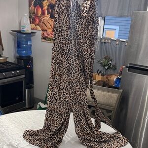 Hayden Leopard Print Dress in Black and Brown